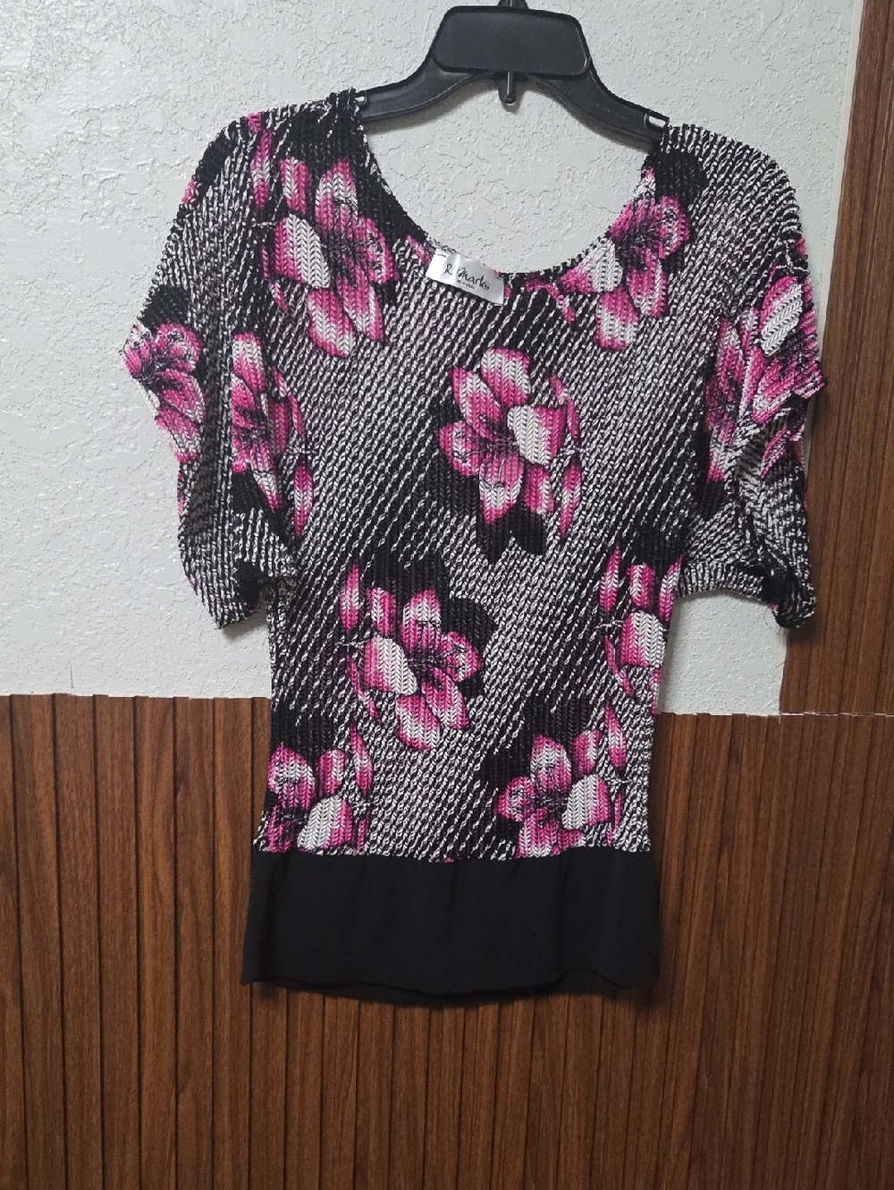 New York Y2K Popcorn Textured Tank Top Floral Large Sz [1462]